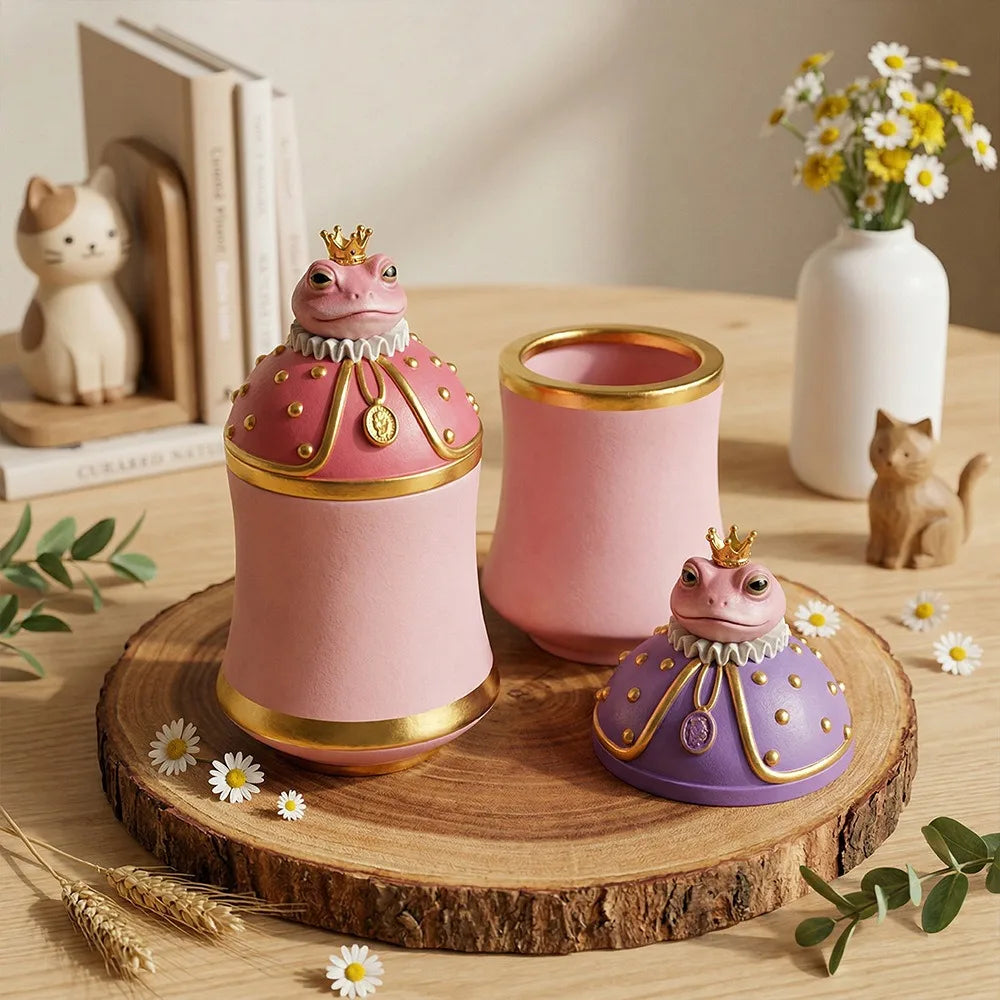 3D Frog Prince Candle Jar Silicone Mold Set, Resin Casting Mould For DIY Candle Making Home Decor Oasis Select