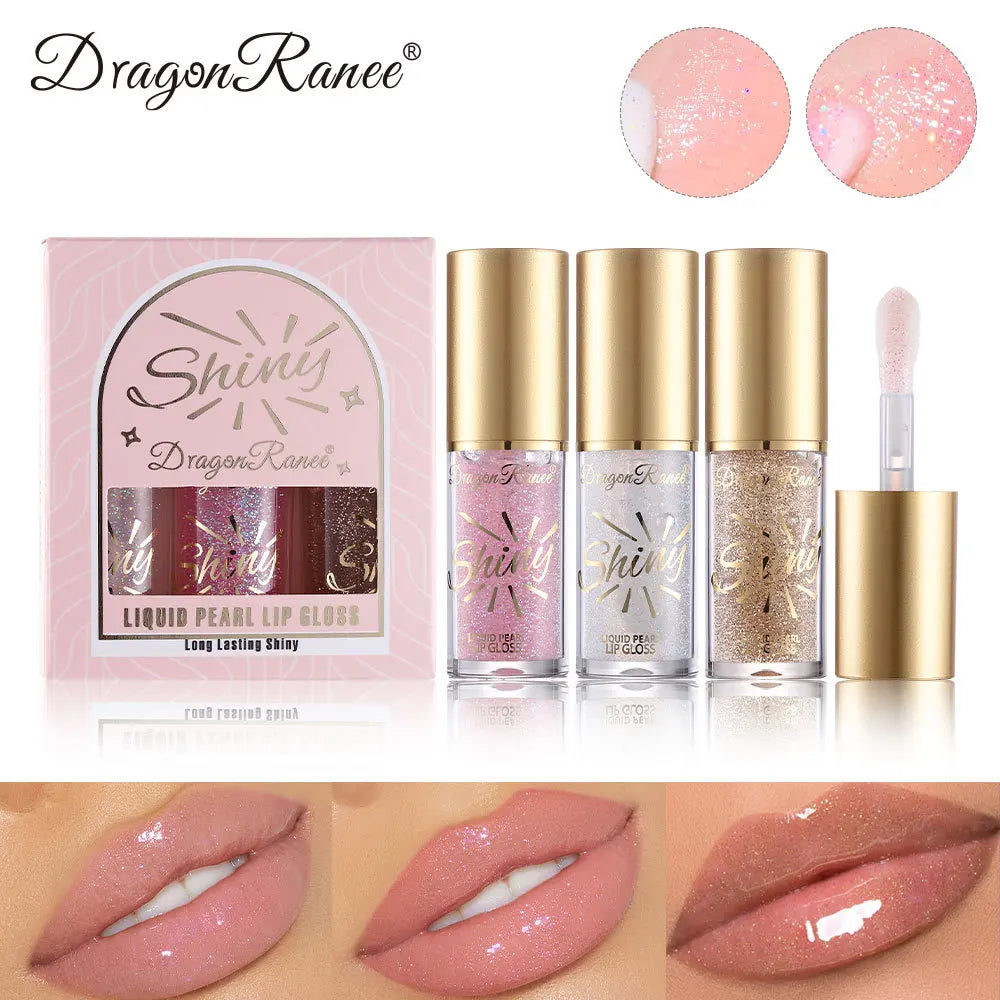 Dragon Ranee Pearl Lip Gloss Set – Shimmer Mirror Glitter Lip Oil