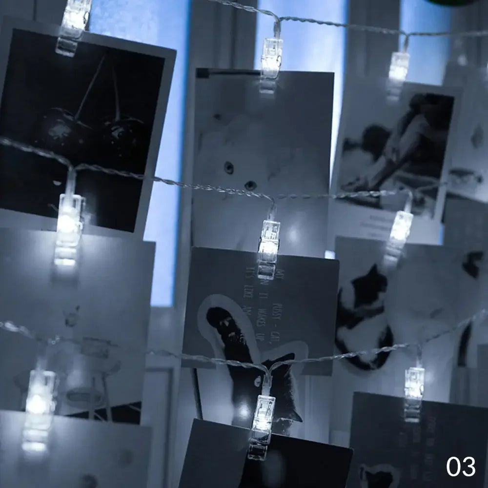 LED Photo Clip String Lights – Wall Decor & Room Ambiance