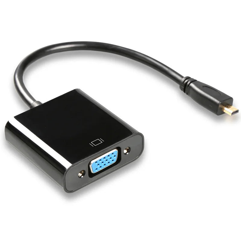 Micro HDMI to VGA Connector Adapter Micro HDMI Male to VGA Female Video cable Converter Adapter for Laptop Projector HDTV Cable Oasis Select