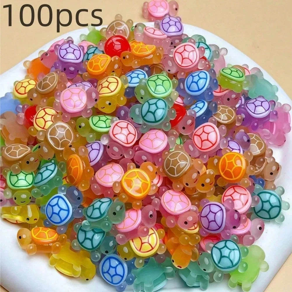 Glow-in-the-Dark 3D Turtle Figurines 30/50pcs – Party Decor Decorative Figurines Oasis Select 100pcs