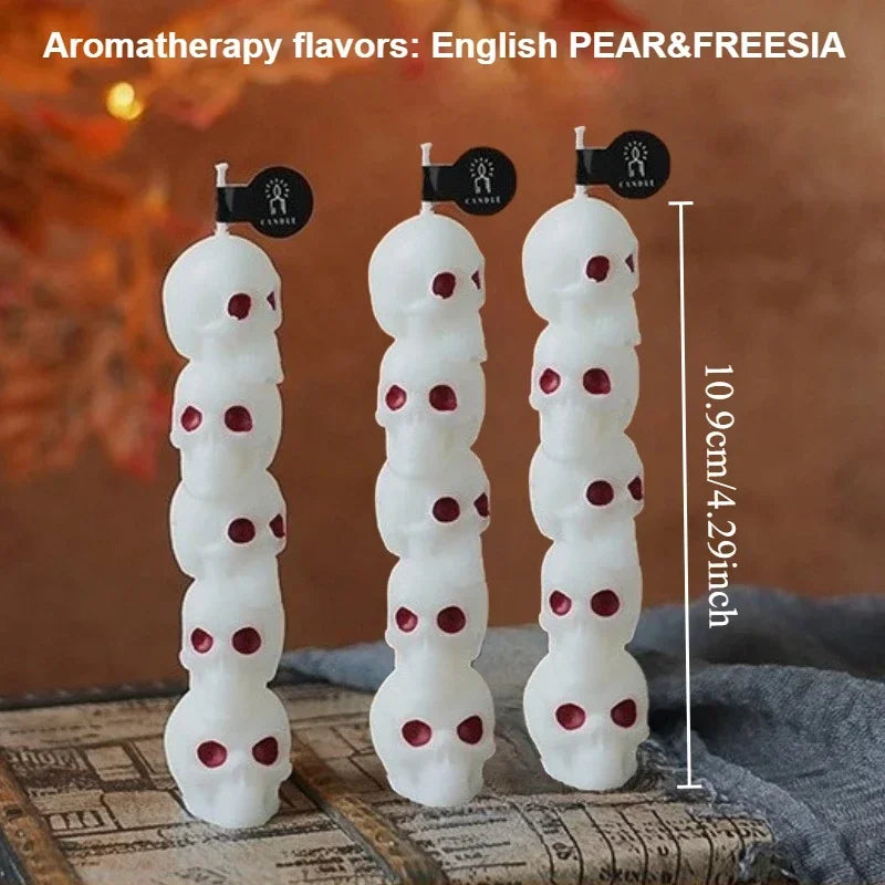 3PCS Halloween Aromatherapy Candles Spooky Skull Bone Fingers Pumpkin Candle 3D Scented Candles Festival Home Decoration Gifts Oasis Select skull