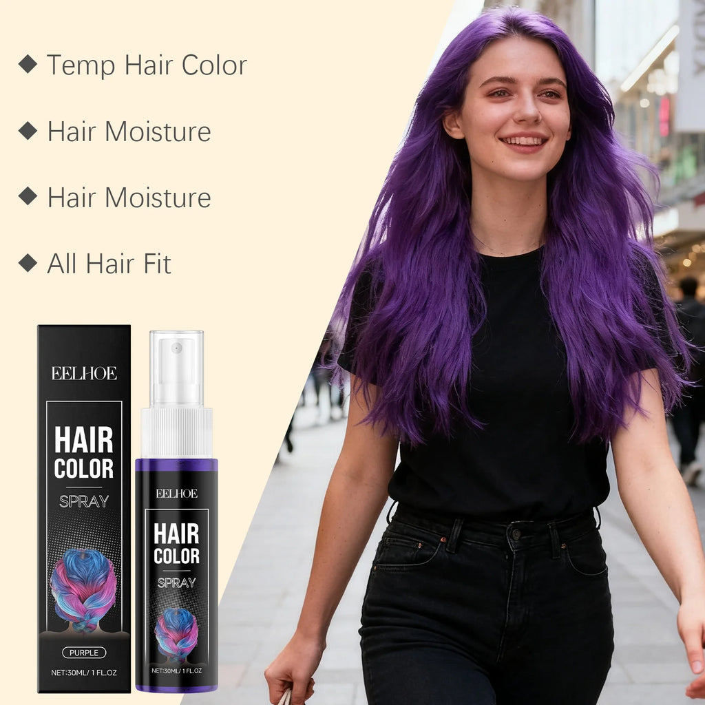 Hair Color Spray Temporary Hair Dye Purple Instant Color Washable Party Cosplay Hair Styling Root Touch Up Costume Wig 30ml Oasis Select
