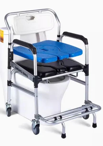 Solid Wheelchair household mobile toilet for the elderly, bath chair for the disabled, non-slip bath chair toilet Oasis Select 09