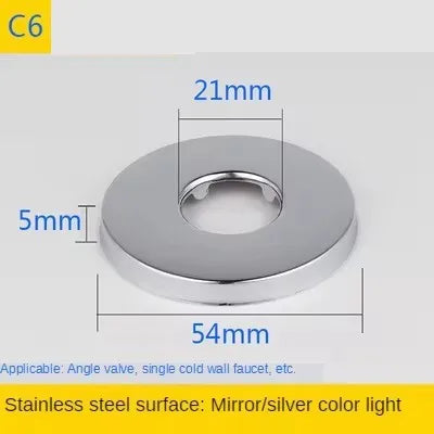 2PCS 1/2"3/4"Faucet Decorative Cover Stainless Steel Water Pipe Connector Heighten Valve Panel Shower Kitchen Faucet Accessories Oasis Select C3-2pcs