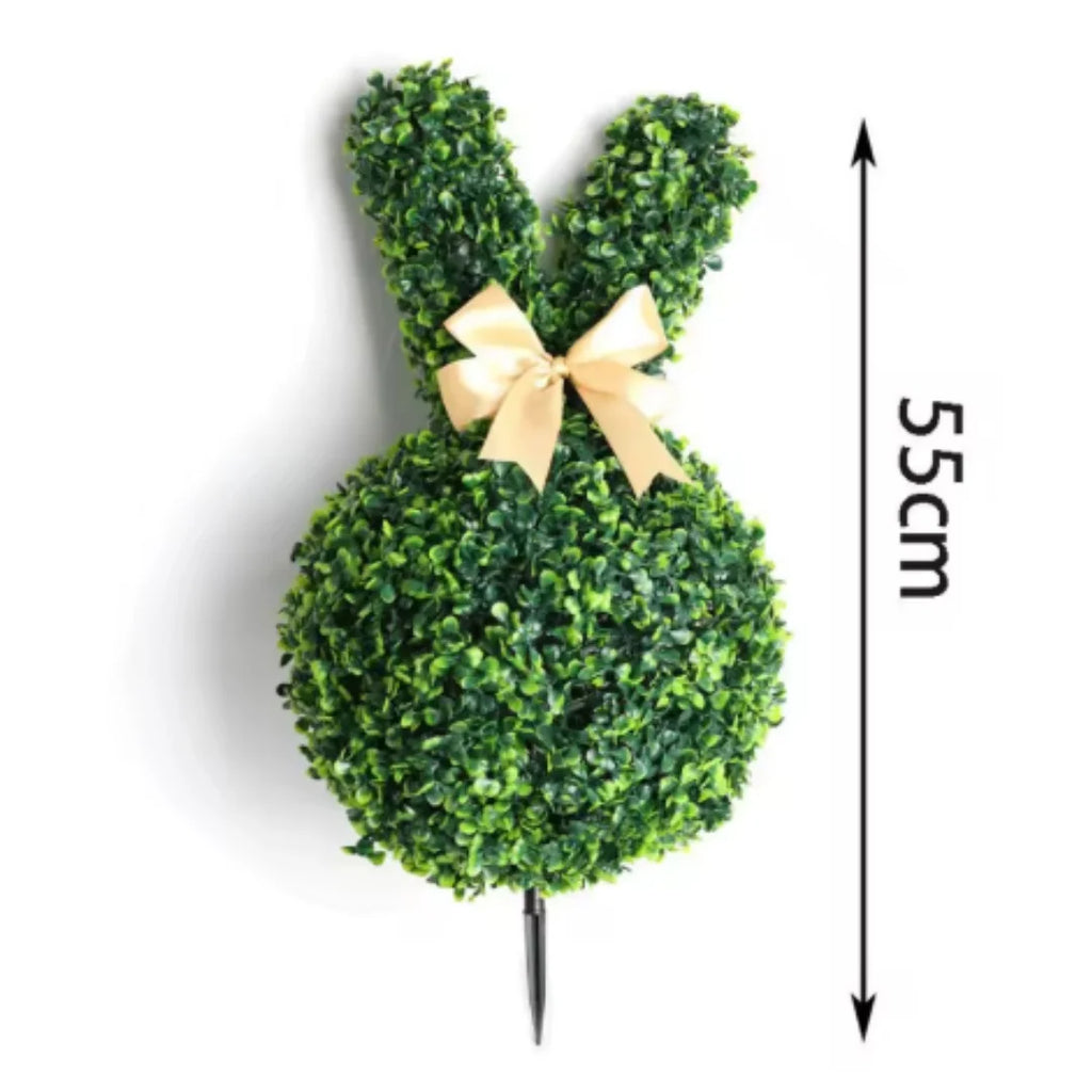 Easter Bunny Topiary Tree Artificial Green Rabbit Plant Garden Stake Outdoor Yard Patio Party Home Decoration Spring Festival Oasis Select A-55cm