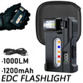 LED EDC Flashlight USB-C Rechargeable Rotating Head Magnetic Torch
