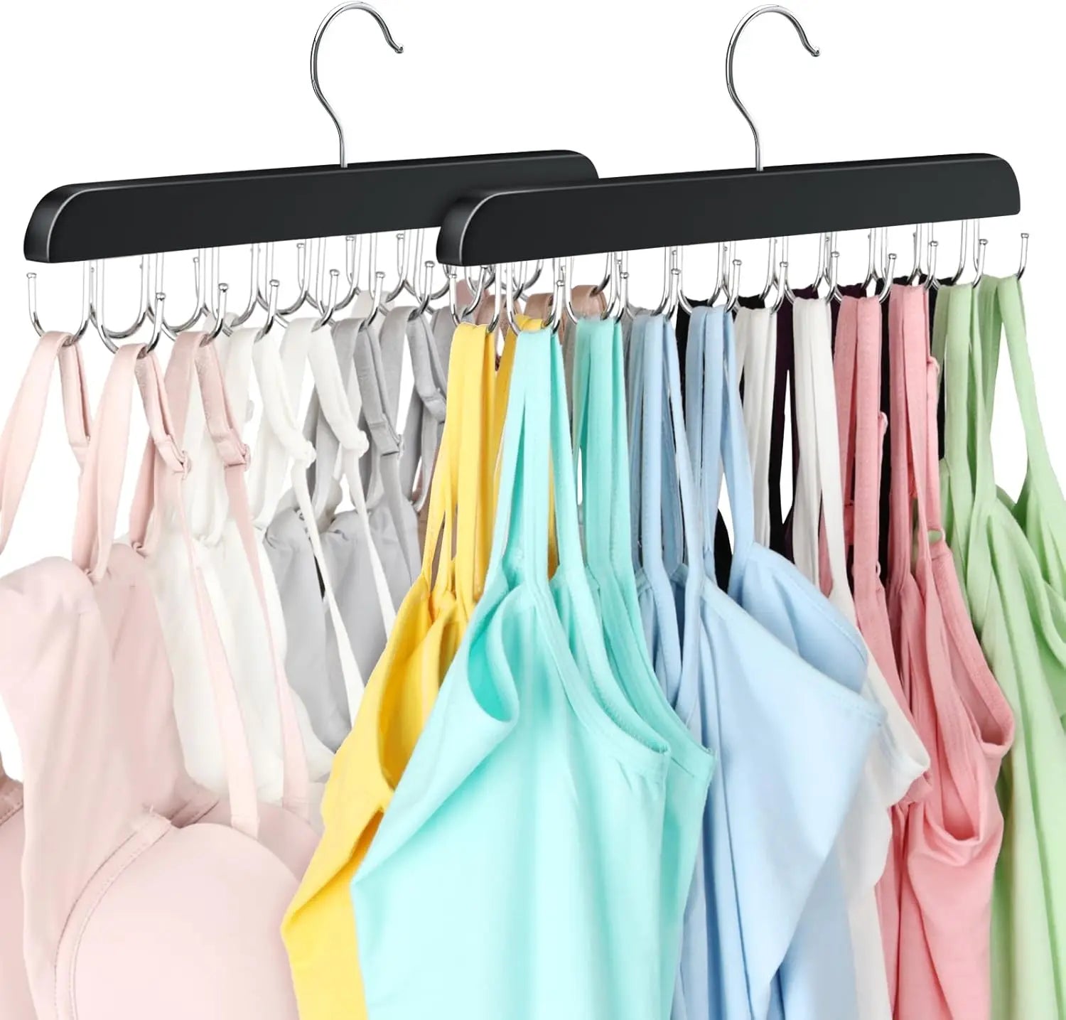 1/2pcs women's bra hanger, wooden vest organizer rack, suitable for dorms and apartments, can hang vests, hats, scarves, etc. Oasis Select