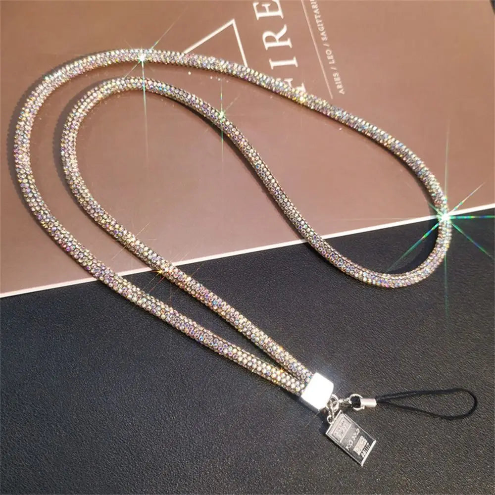 Rhinestone Lanyard Mobile Phone Lanyard Women's Luxury Full Diamond Pendant Long Neck Strap Anti-lost Sling Short Wrist Chain Oasis Select Colorful Long