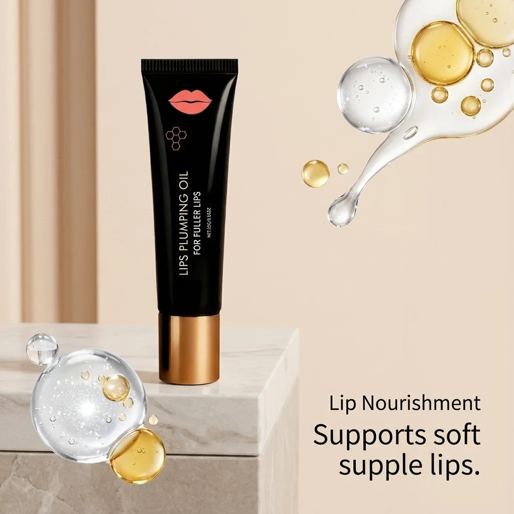 Moisturizing plumping lip oil lightweight hydrating texture gently nourishes lip without feeling sticky perfect daily lip care Oasis Select