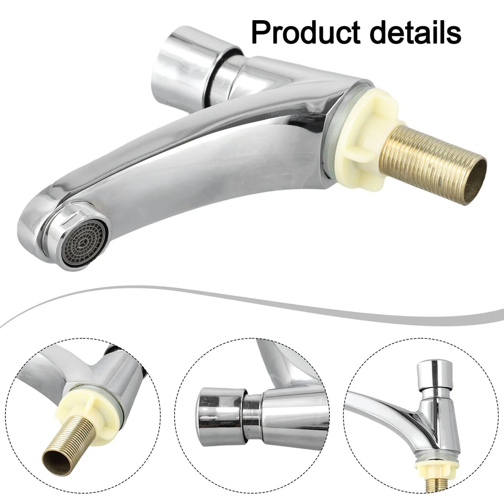 LEENKEA Self-Closing Chrome Faucet – Water-Saving Sink Tap Self-Closing Faucet Oasis Select
