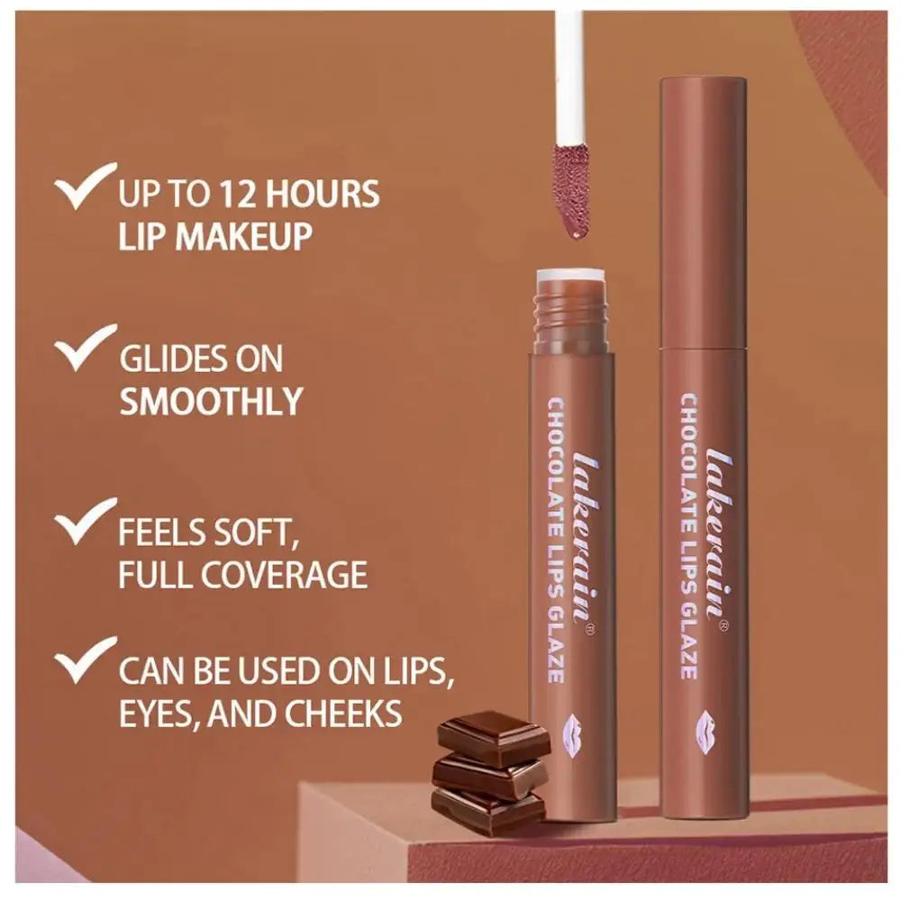 Velvet Matte Lip Glaze Waterproof Long Lasting Non Sticky Chocolate Lip Gloss Set Oasis Select