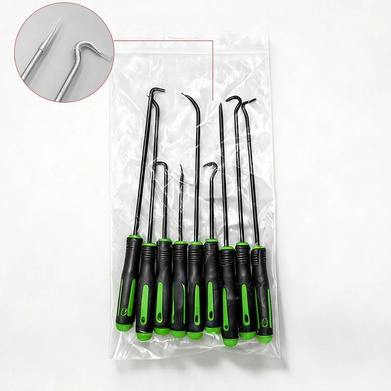 10Pcs Precision Pick and Hook Set, Car Auto Oil Seal/O-Ring Seal Gasket Pick Mini Precision Hooks Professional Puller Remover Oasis Select 10PCS Black