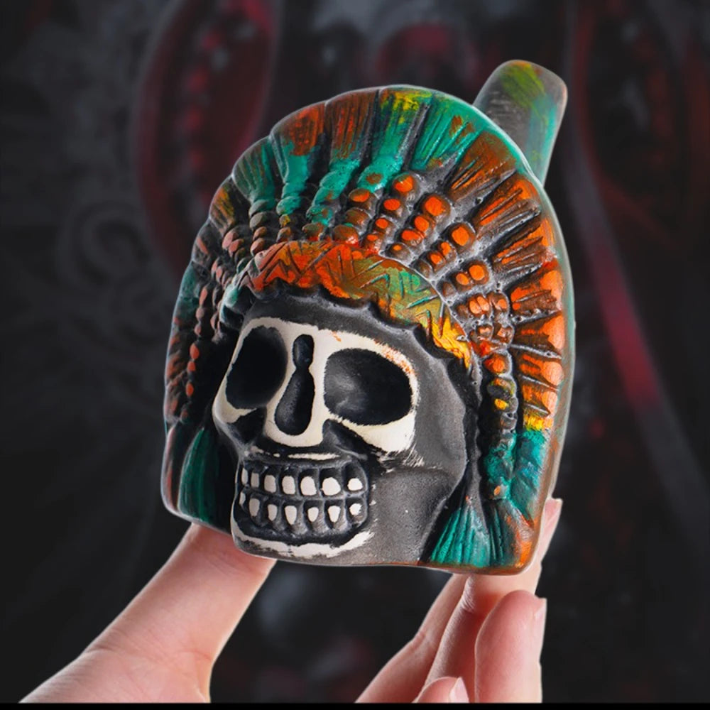 Aztec Death Whistle Spookys Aztec Scary Death Whistle Ghost War Whistle Skull Head Toy Party Noise Prop Resin Halloween Toy Gift Oasis Select