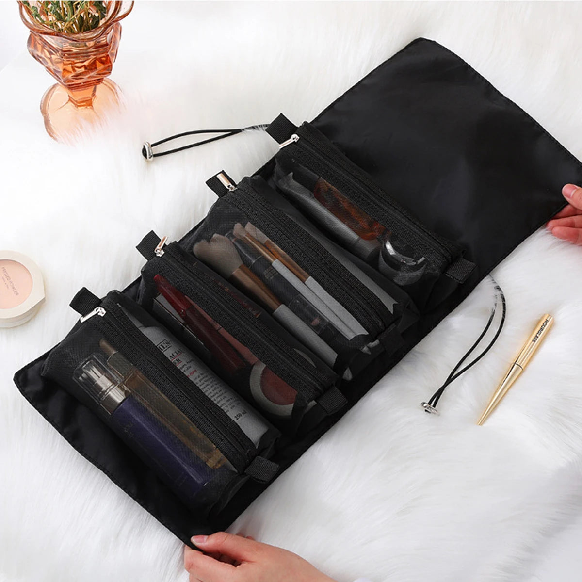 Travel Portable Foldable Large Capacity Detachable Four In One Toiletries And Cosmetics Storage Bag Oasis Select