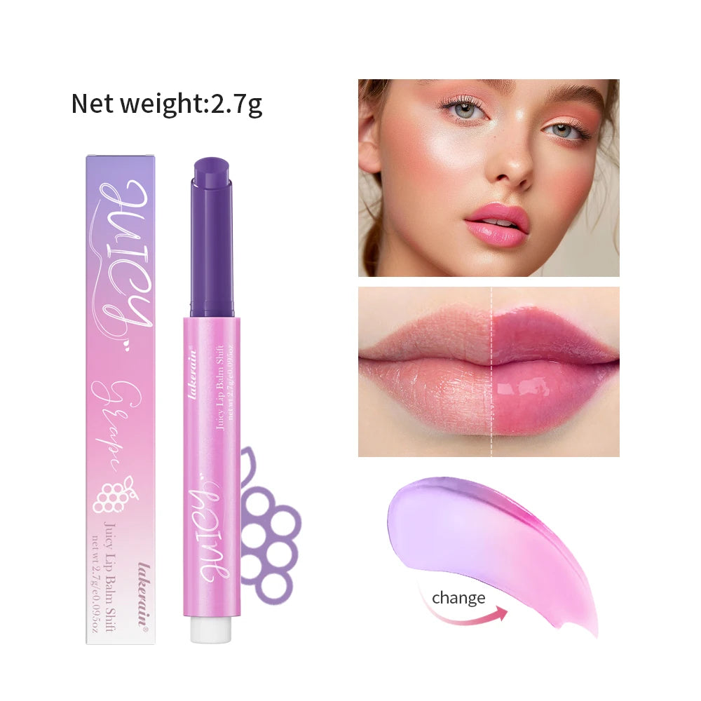 Lakerain Color Change Lip Balm Gloss with Vitamin E – 6 Shades Color Change Lip Gloss Oasis Select Grape6