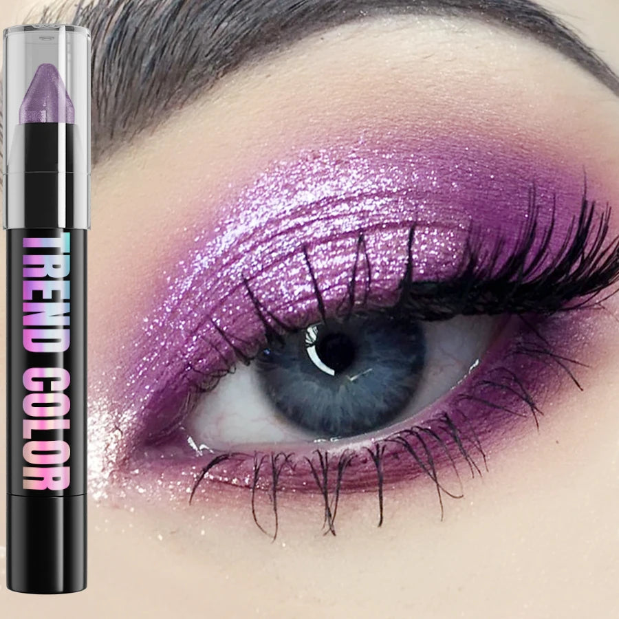KAFURUX 24-Color Glitter Eyeshadow & Highlighter Pencil Waterproof