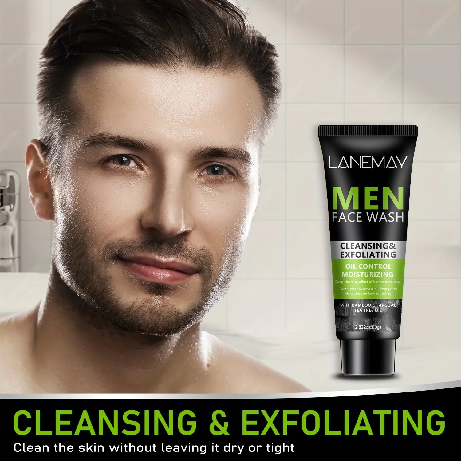 Lanemay Men's Volcanic Mud Face Wash – Oil Control & Cleanse Men's Face Wash Oasis Select