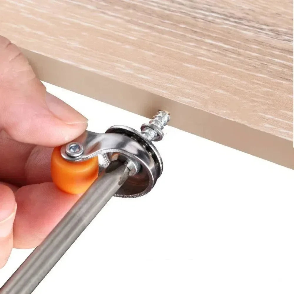 4pcs 0.5 Inch Small Casters Wheels Low Profile No Noise Mini Caster Wheels DIY Storage Box Small Furniture Wheels Appliances Oasis Select