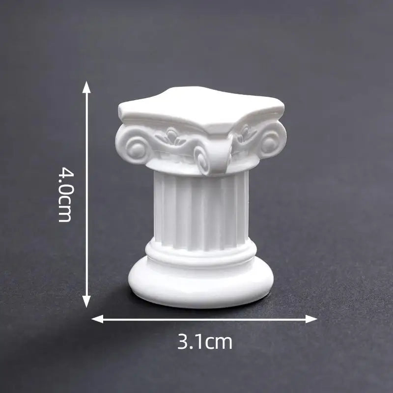 Roman Pillar Greek Column Figurine with Pedestal Candlestick Stand Classic Ancient Style Indoor Garden Decor Oasis Select A1