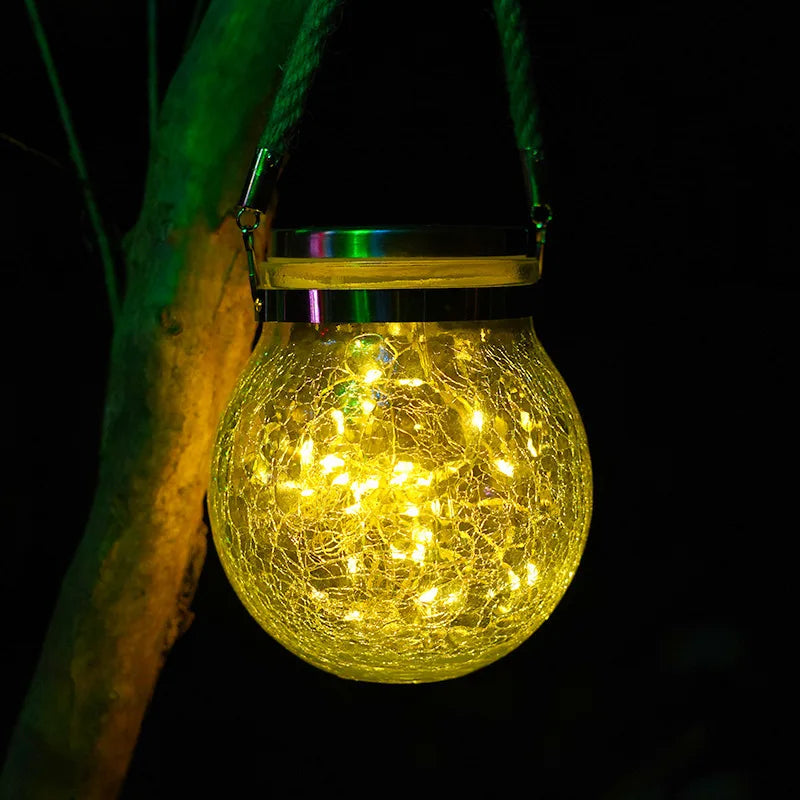 Solar Outdoor Lights Set: Garden Crack/Hanging Bottle Lights Xmas Mason Decor Oasis Select 30 light warm