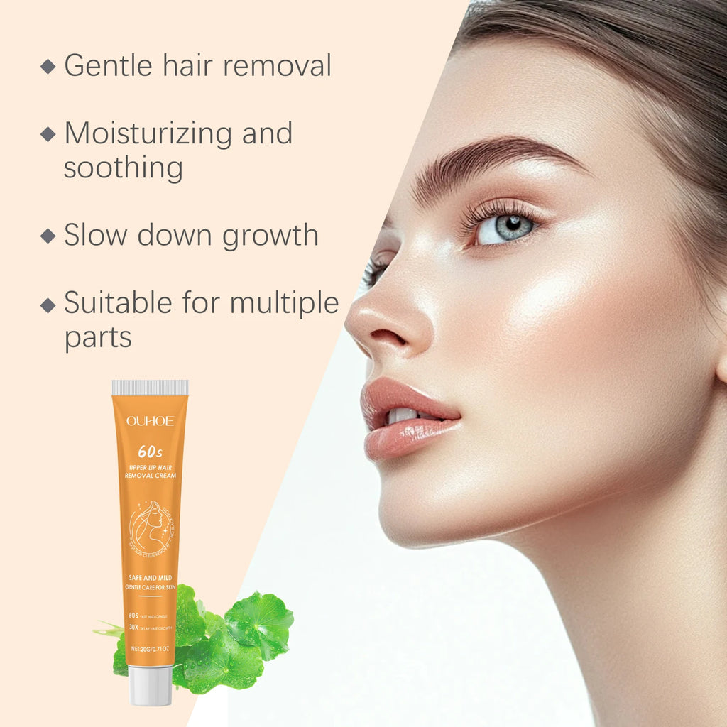 Ouhoe Hair Removal Cream – Fast Gentle Lip & Underarm Depilatory Hair Removal Cream Oasis Select