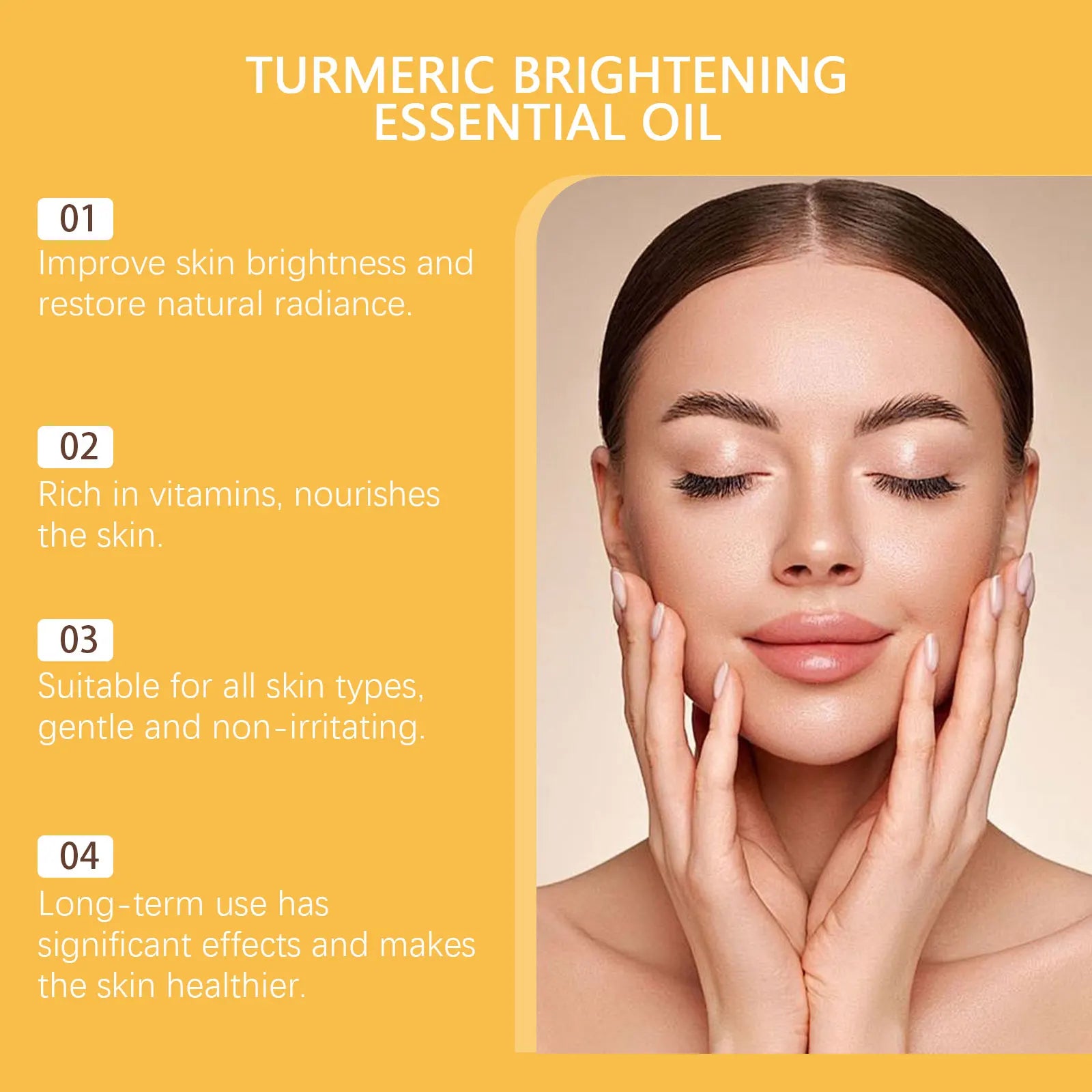 Turmeric Brightening Essential Oil - For Brightening Complexion, Enhancing Radiance, Gentle Improvement, Soothing & Daily Facial Oasis Select