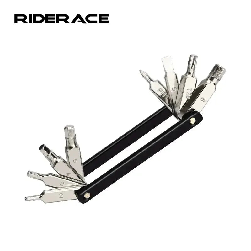 RIDERACE 8 in 1 Function Bike Tool Portable CR-V Steel Hex Spoke Wrench Motorcycle Cycle Screwdriver Multi Bicycle Repair Tool Oasis Select
