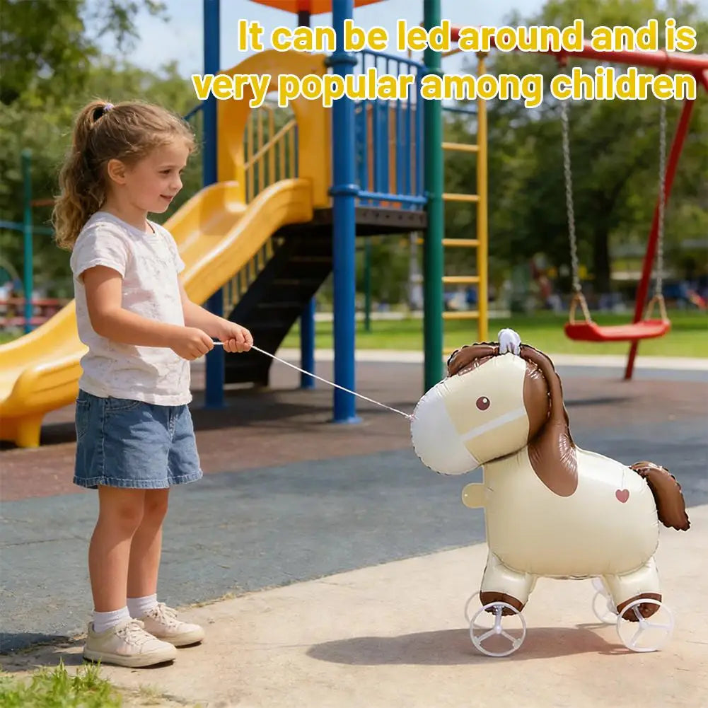 Walking Animal Foil Balloons with Wheels – Kids Party Decor