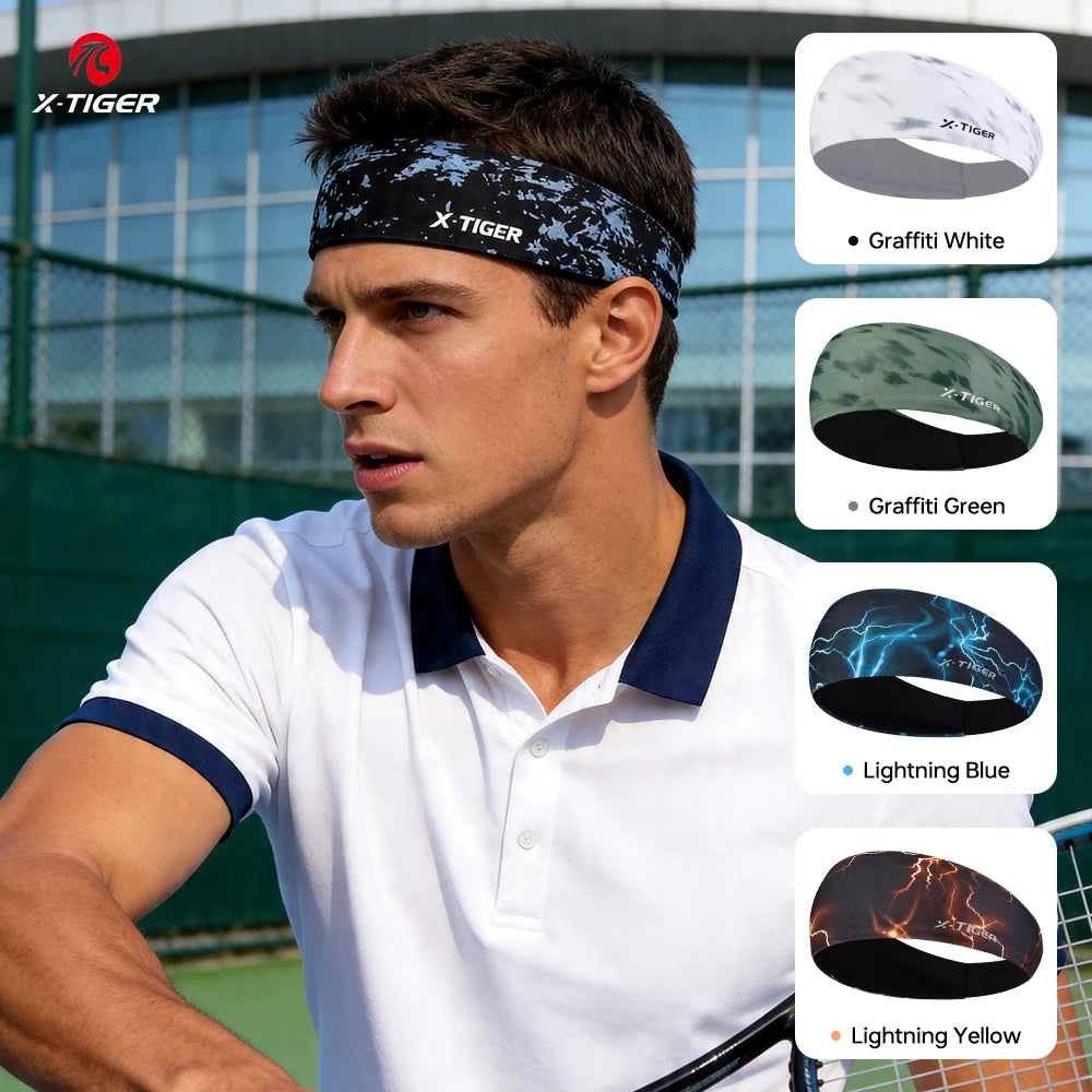 X-TIGER Men Women Sports Headband Sweatband Breathable cycling Hairband Summer cycling Running Gym Head Band Elastic Sweatband Oasis Select