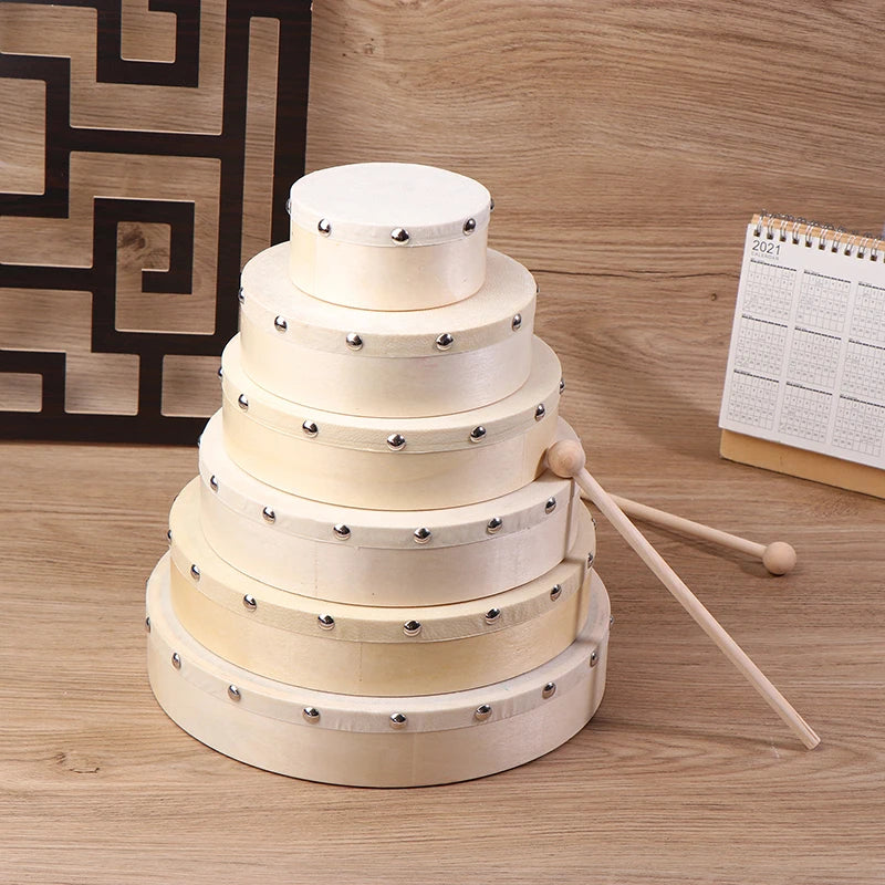 Frame Drums 4/6/7/8/9/10 Inch Hand Drum Wood Drum With Drum Stick Set Musical Game Kids Educational Toy Percussion Instrument Oasis Select