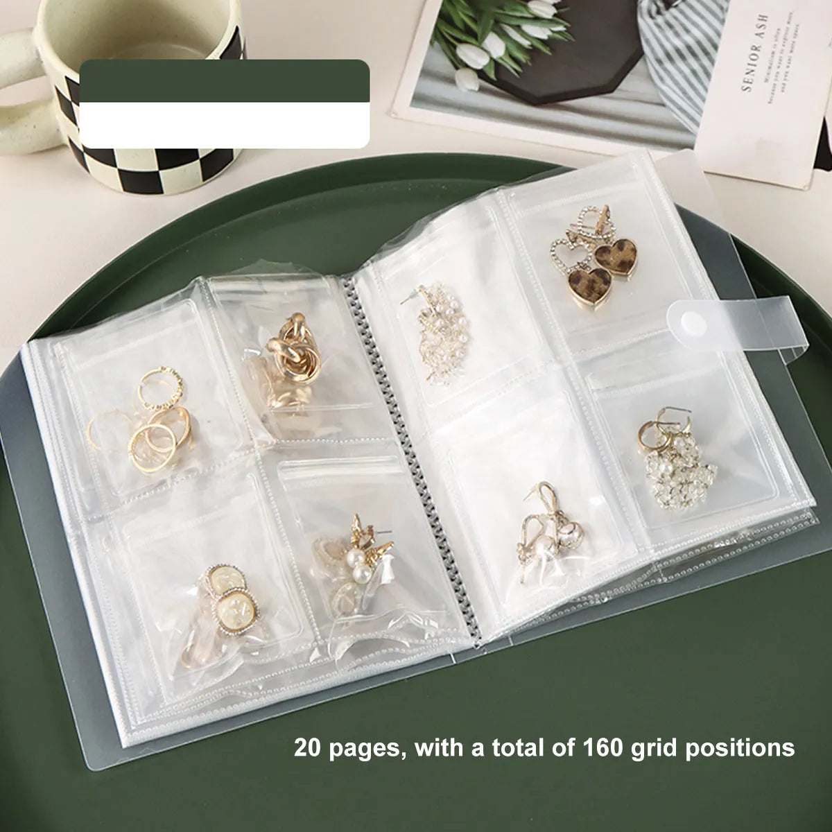 Jewelry storage album, transparent PVC storage book, earring, necklace, bracelet, ring storage bag, anti-oxidation jewelry bag Oasis Select
