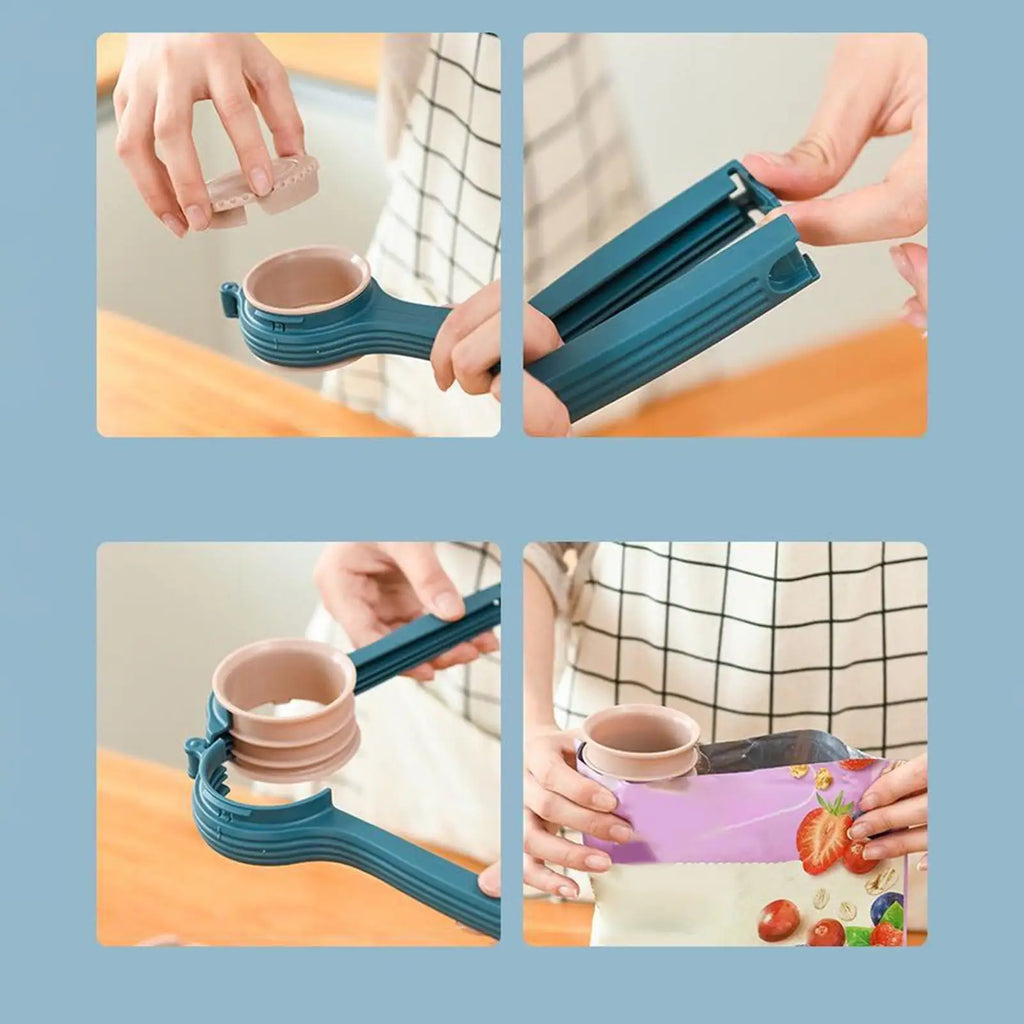 1PCBag Clips for Food Food Storage Sealing Clips with Pour Spouts Kitchen Chip Bag Clips Plastic Cap Sealer Clip Kitchen Storage Oasis Select