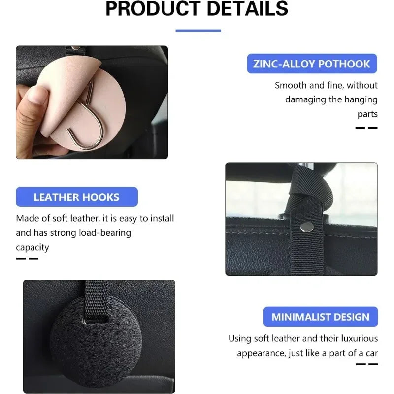 Auto Headrest Hidden Hook Car Back Seat Hanger Heavy Duty Alloy Steel Hooks for Luggage Pet Carrier Baby Stroller Hanging Oasis Select