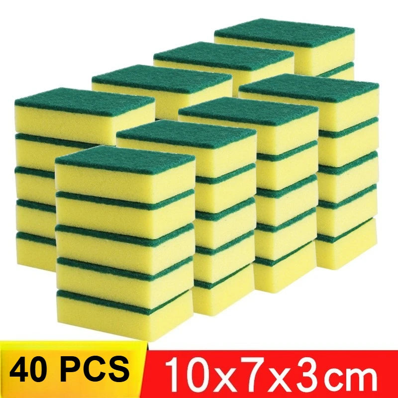 1-60PCS Kitchen Sponges Dual-Sided Scrub Pads Super Absorbent Dish Towel Scratch Resistant Scrubbing Sponge Highly Absorbent Oasis Select 40PCS