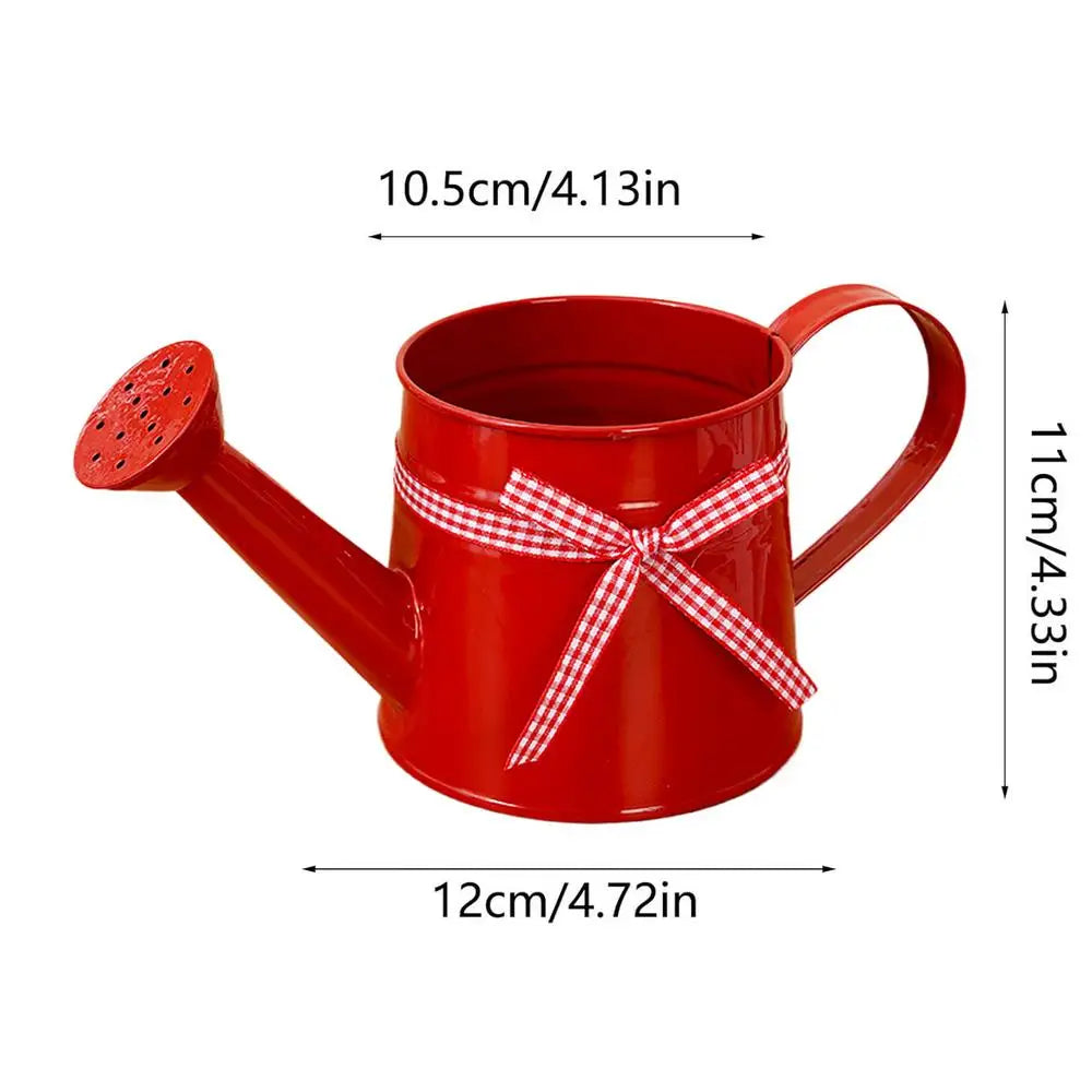 1PC Metal Watering Can Garden Flower Kettle Mini Small Water Spraying Pot Sprinkle With Large Capacity Plants Sprinkler Oasis Select Red
