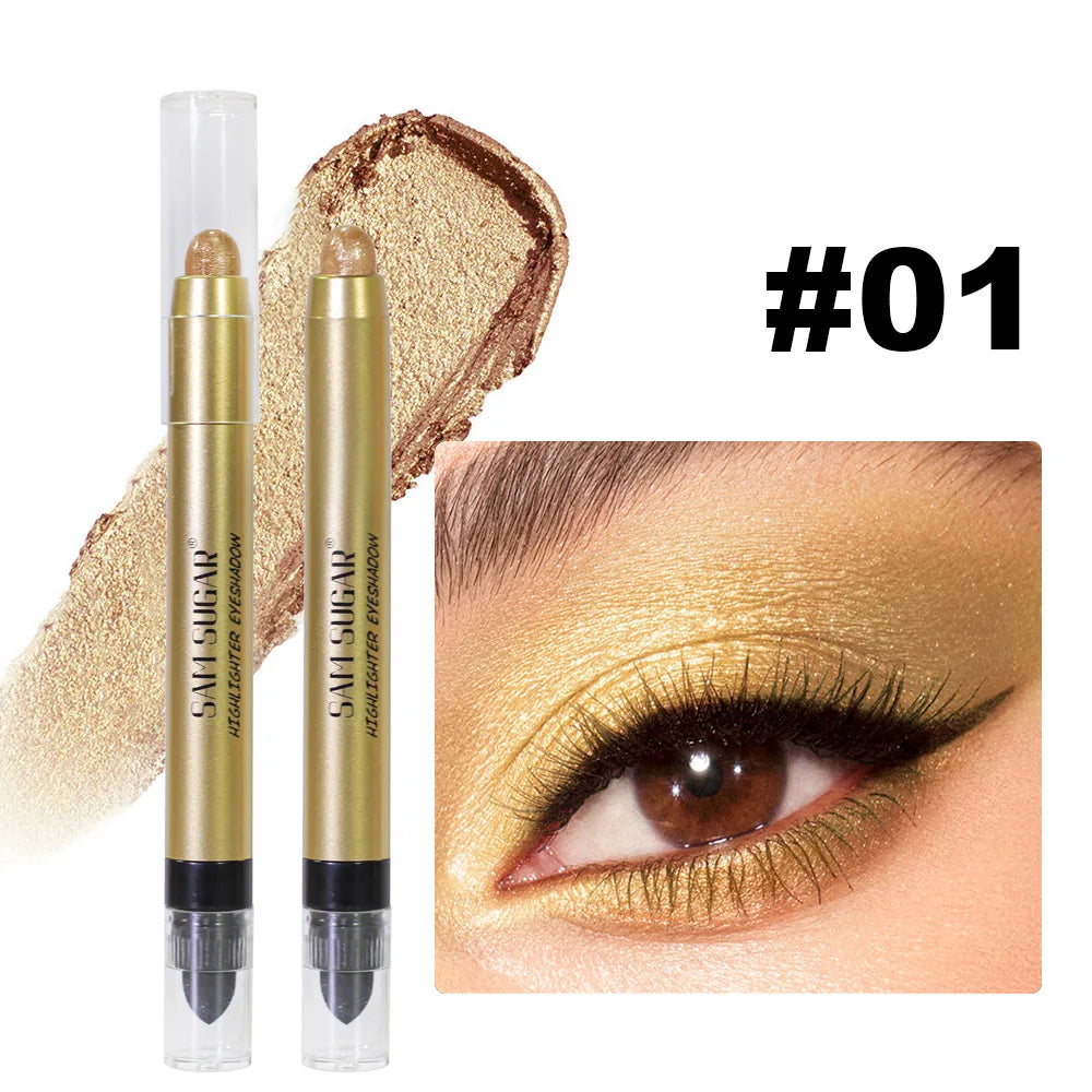 SAM SUGAR 2-in-1 Metallic Eyeshadow Highlighter Dual Tip Pen