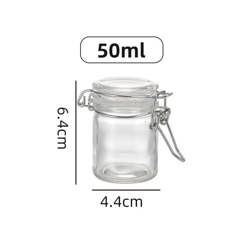 50/100ml Glass Bottle Sealed Jar For Kitchen Food Pickle Fruit Canned Transparent Big Mouth Jam Bottle Storage Jar Household Oasis Select 50ML