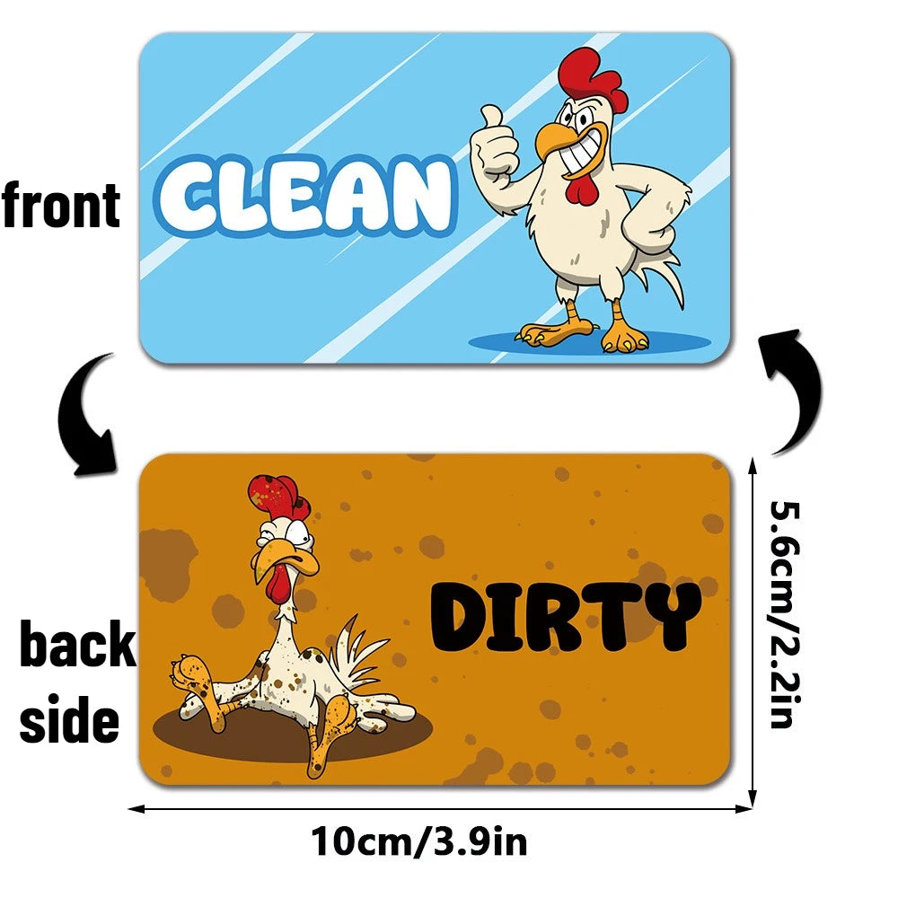 Kitchen Dishwasher Status Magnet Reversible Clean Dirty Sign Strong Magnetic Indicator Sticker for Household Use Oasis Select DWCT123
