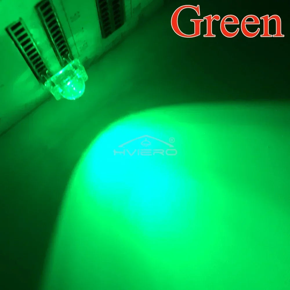 10-Pack 5mm F5 LED Bulbs – Multi-Color Dome Flux Diodes