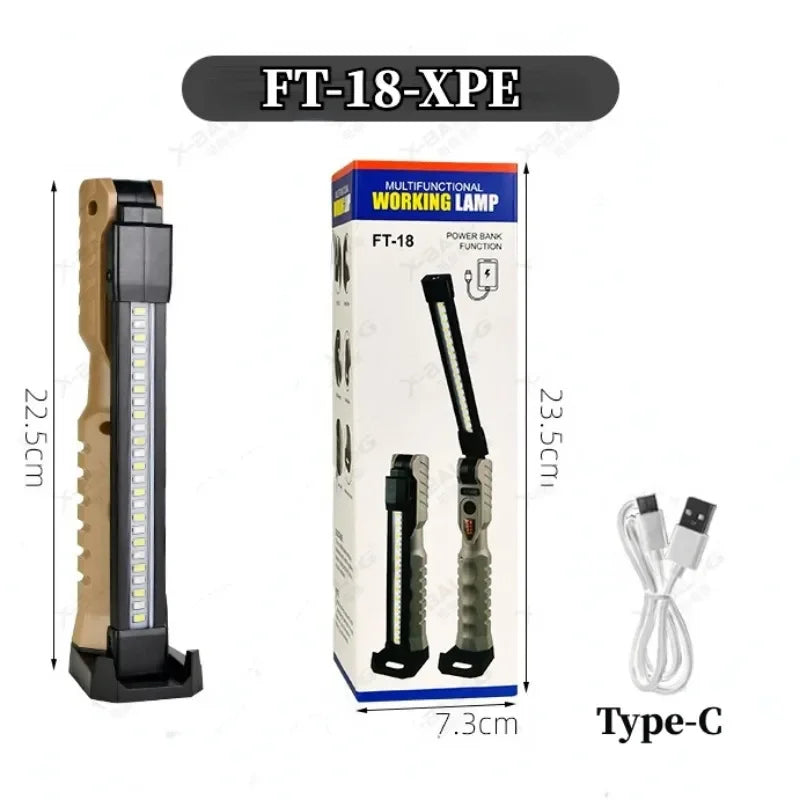 USB Rechargeable LED Work Light 1000 Lumens COB Lantern with Power Capacity Indicator Handled Flashlight for Outdoor Car Repair Oasis Select WK06 -XPE big