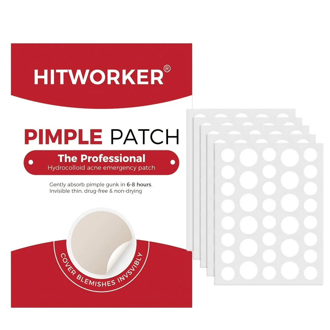 180/360/720 HITWORKER Acne Patch, with water-based gel for body temperature and non irritating properties. Circular transparent Oasis Select 180PCS