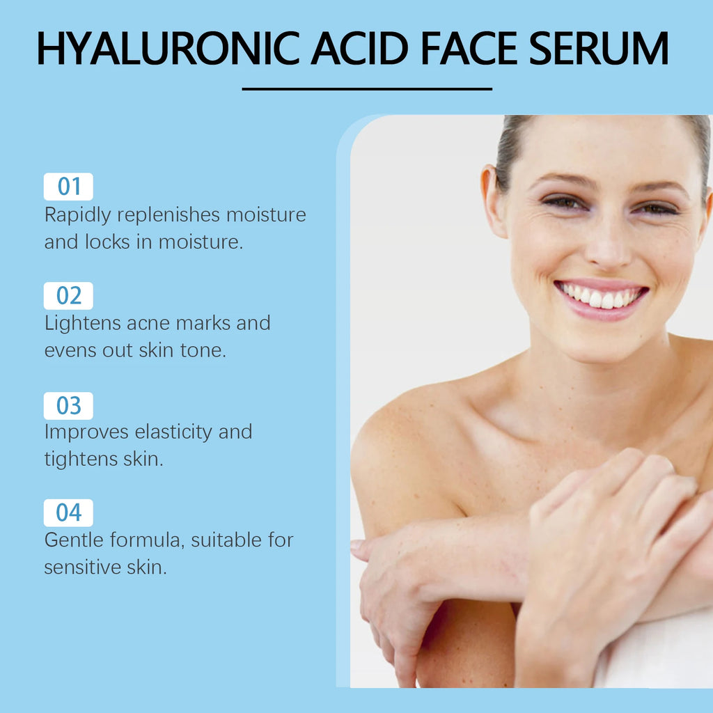 Hyaluronic Acid Facial Serum Deeply Moisturizing Lighten Shrinking Pores Improve Dryness Nourishing Smooth Repair Skin Essence Oasis Select