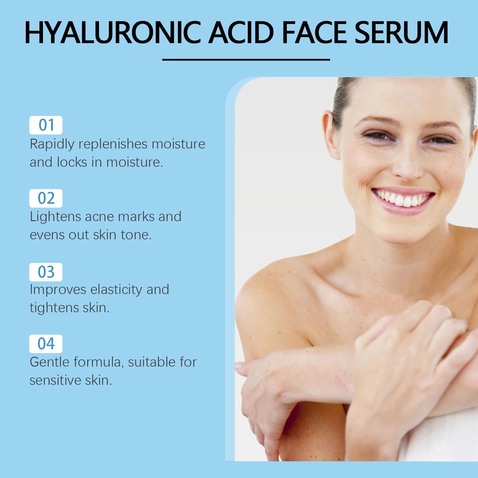 Hyaluronic Acid Facial Serum Deeply Moisturizing Lighten Shrinking Pores Improve Dryness Nourishing Smooth Repair Skin Essence Oasis Select
