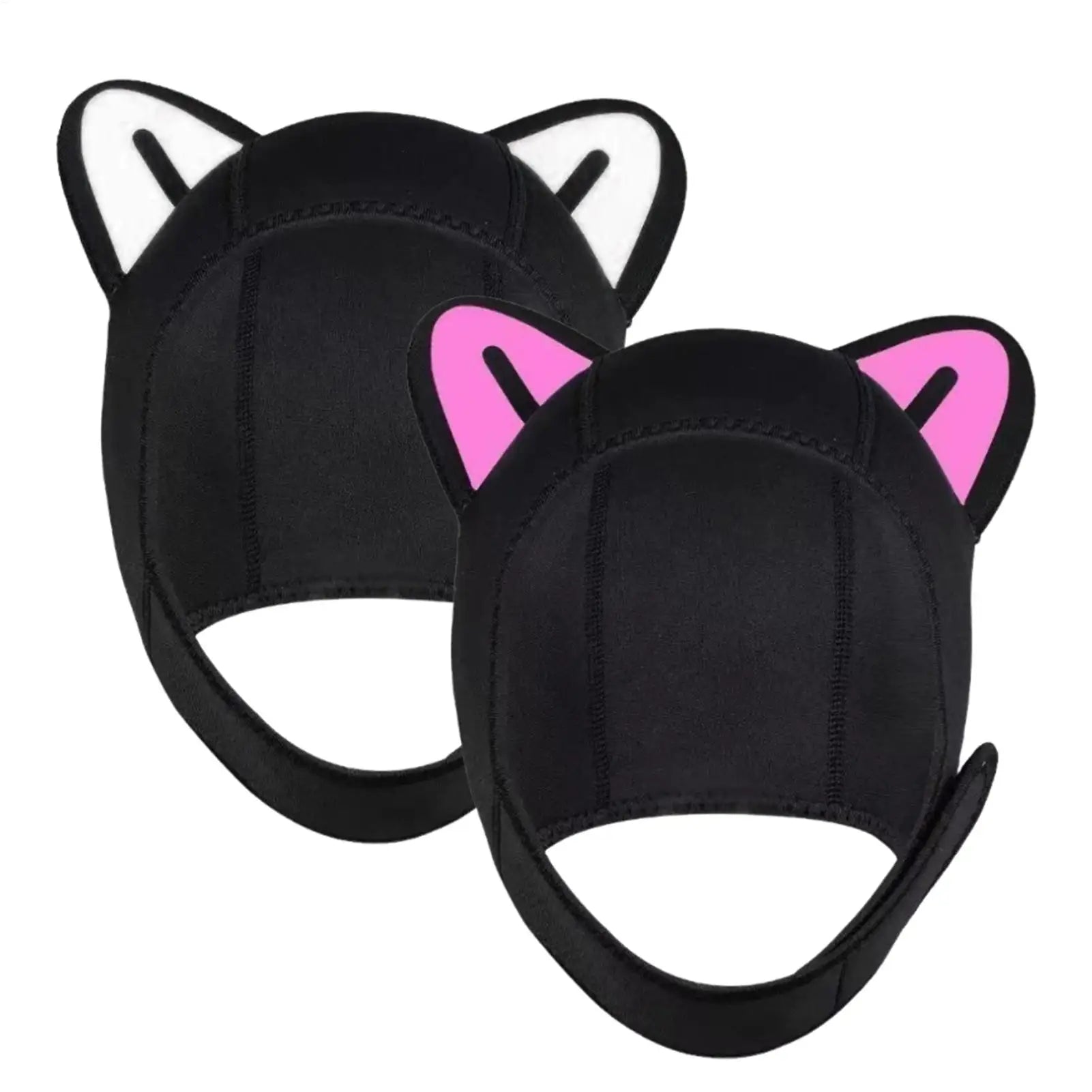 1PC Diving Hood With Chin Straps Women Cute Cat Ears Waterproof Hat Wetsuit Hood Swimming Snorkeling Caps Diving Head Cover Oasis Select