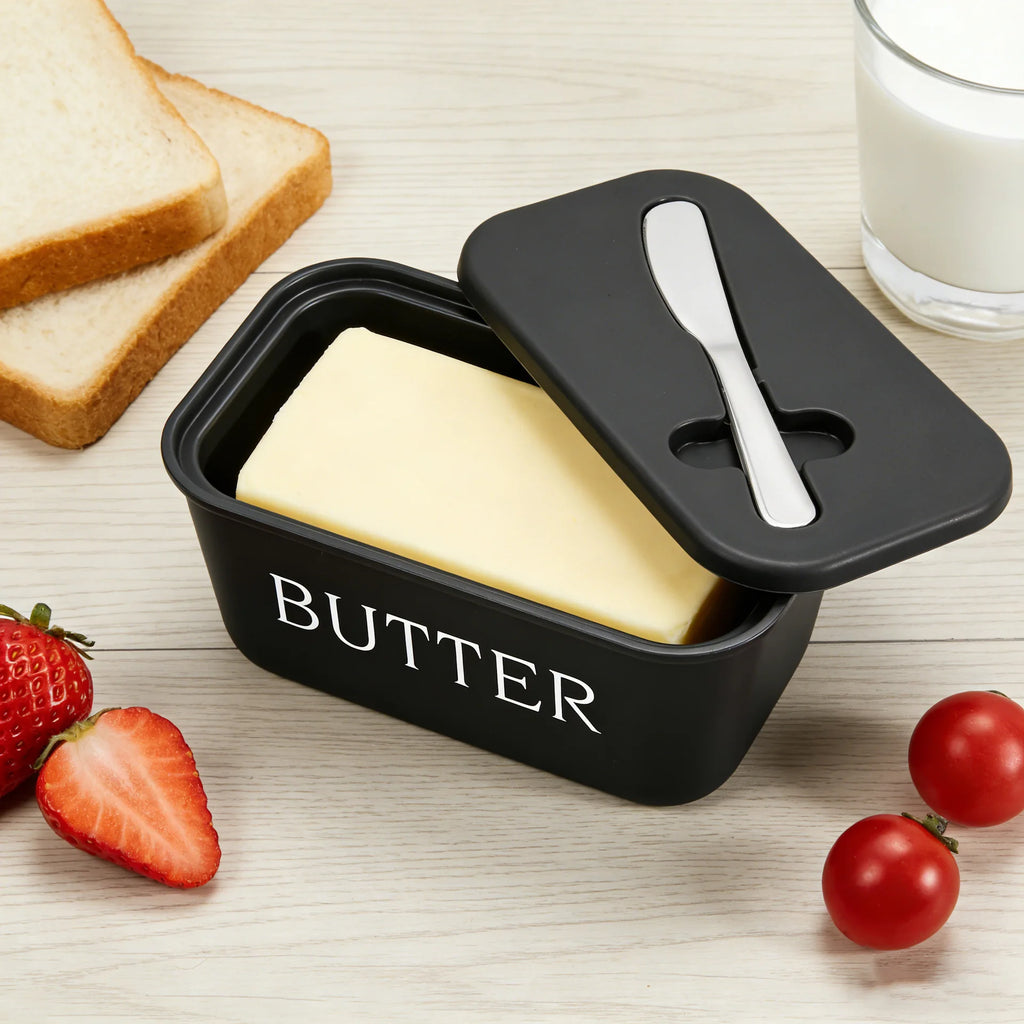Sealed Butter Cheese Storage Box Integrated Cutter Design, Food Grade Safe PP Moisture-proof Fridge Organizer For Home Kitchen Oasis Select