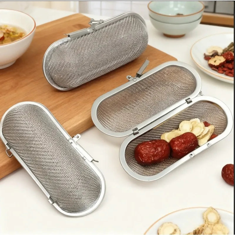 1PC Multipurpose Mesh Strainer for Tea Spices and Soups Easy To Use with Chain for Kitchen and Daily Drinks Stainless Steel Oasis Select