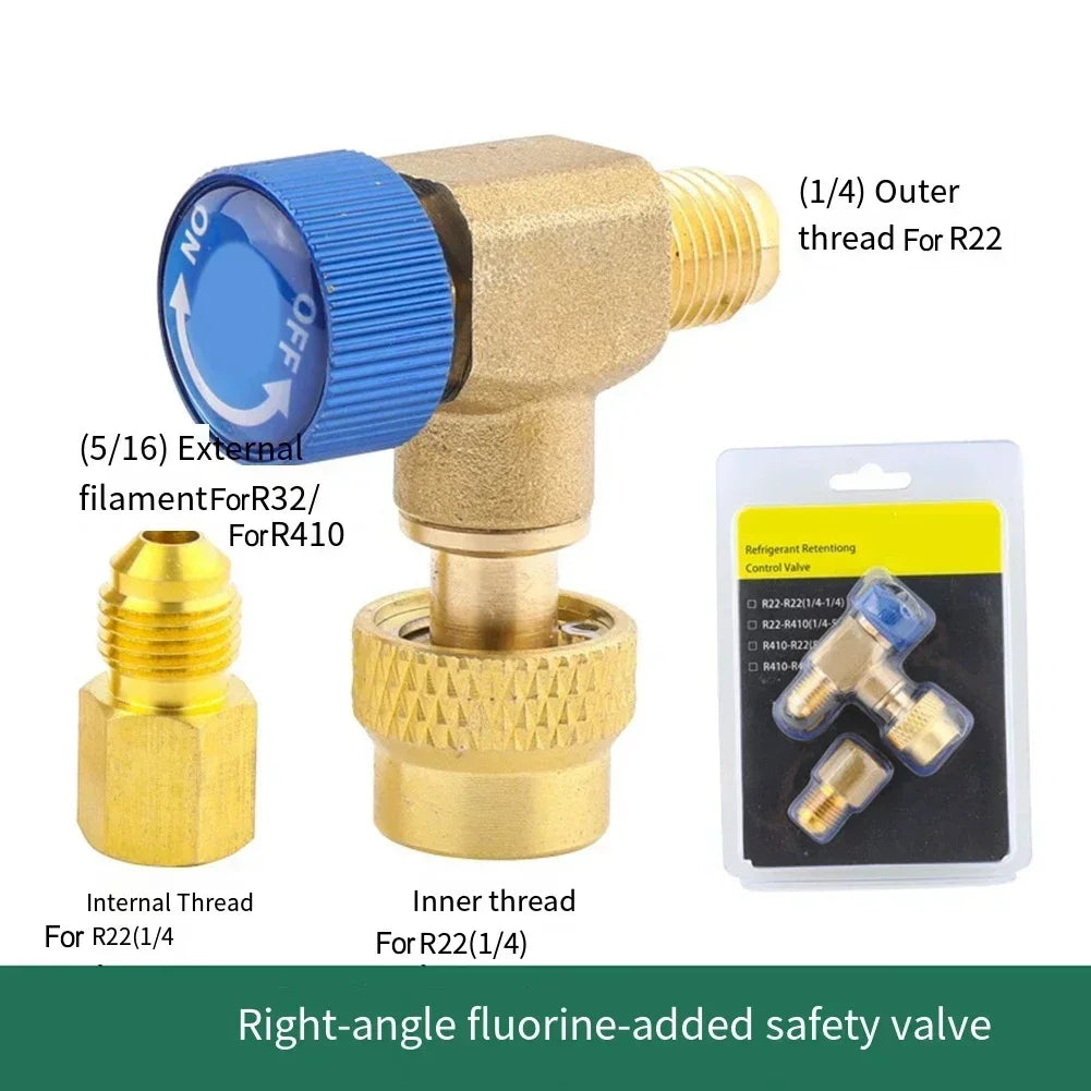 1pcs Car Air Conditioning Safety Valve 90° Right Angle CAR Air Conditioning Safety Valve R22/32/410 Connector Adapter Auto Parts Oasis Select A China Mainland