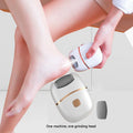1 PC Electric Foot Grinder, Rechargeable Thick Leather Polishing Foot Grinder, and 2 Different Thickness Grinding Heads Oasis Select white