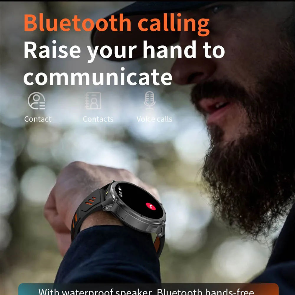 Smartwatch 1.7-inch 1100mAh Battery Outdoor Smart Watch Men Women LED Flashlight BT Call Sport Compass Health Monitor Waterproof Oasis Select